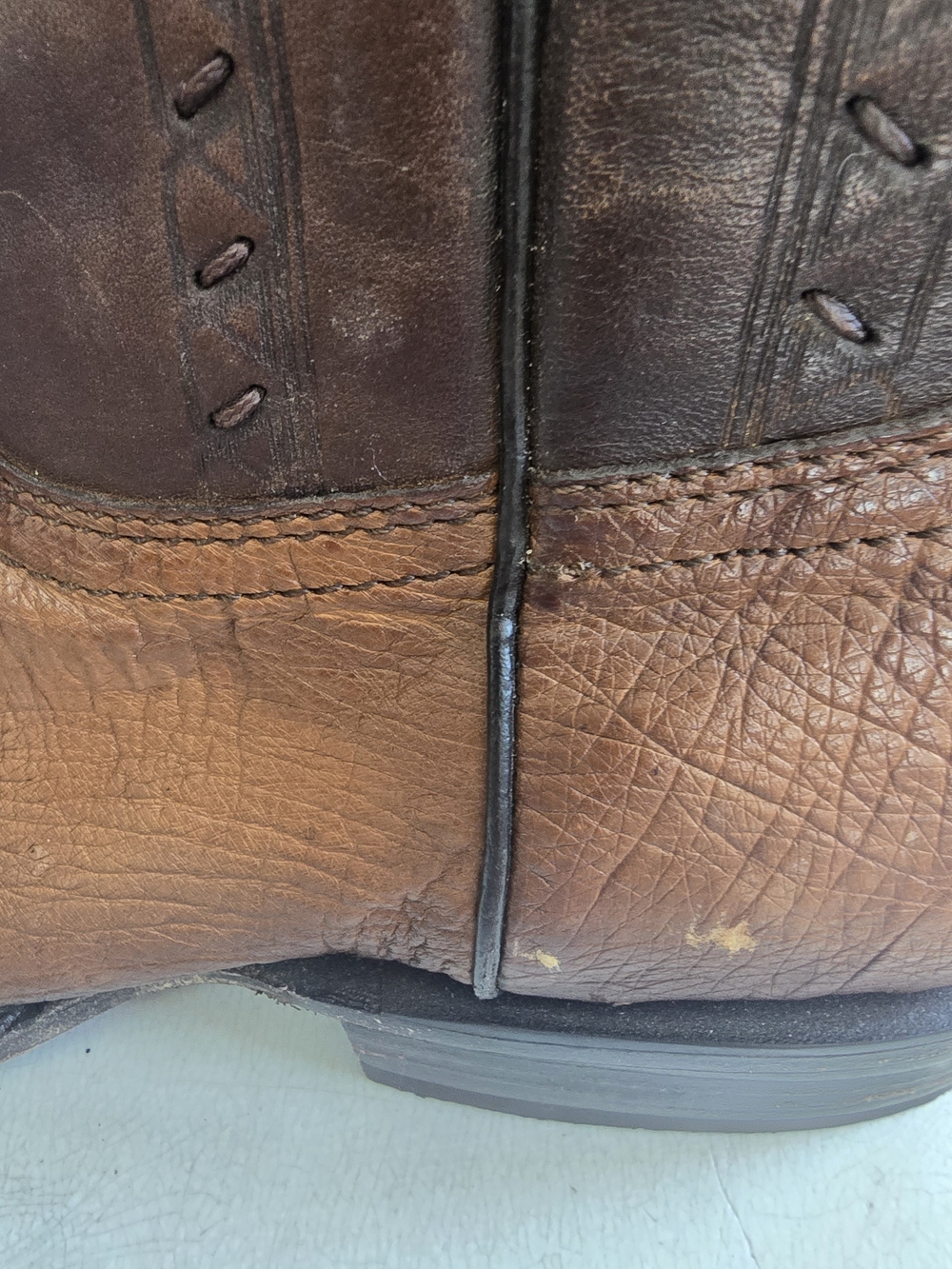 Cuadra Men's Two-Tone Brown Western Cowboy Boots - Picture 11 of 16